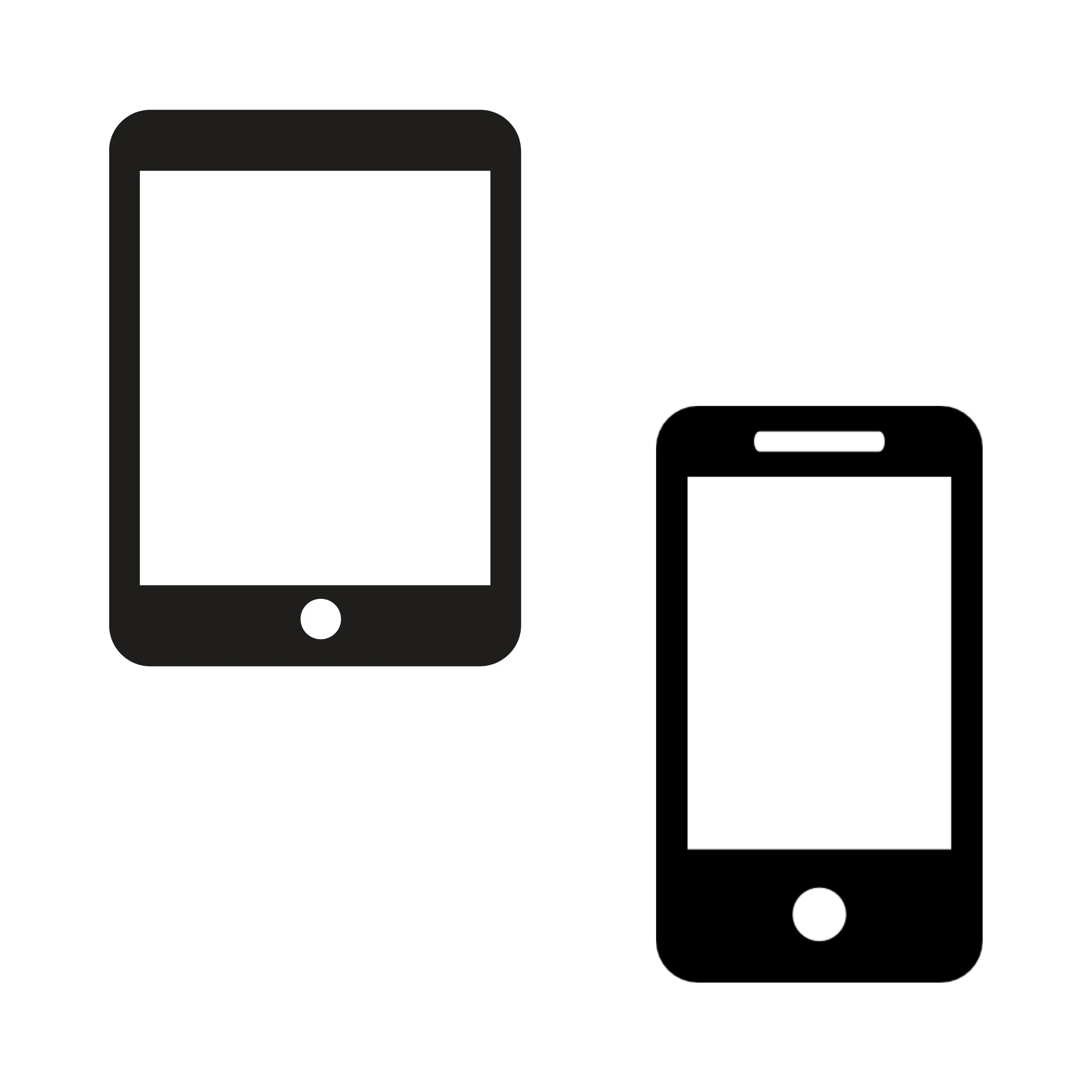 Phone and tablet icons