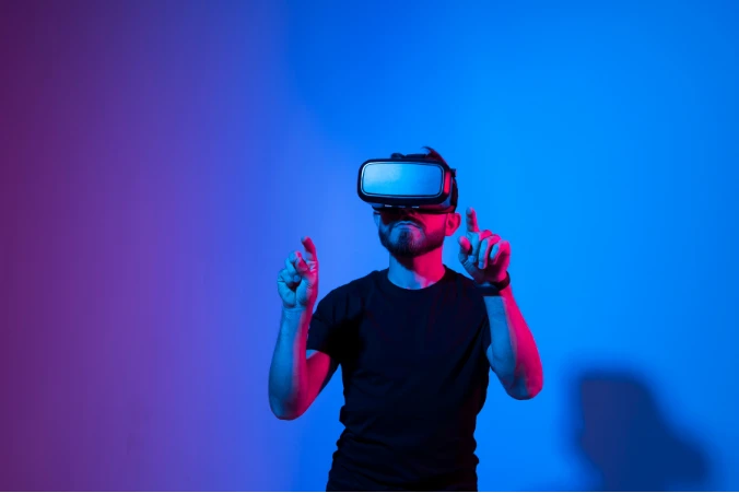 A man with virtual reality tech