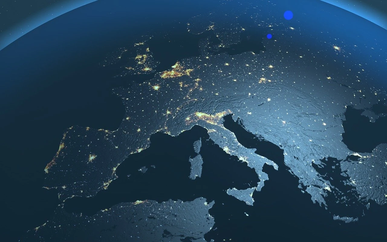 Europe night map
